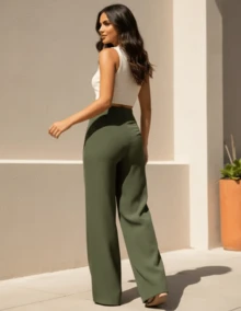 Women Pants - Military Green - View 3