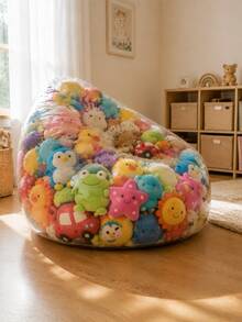 Plush Doll Storage Bean Bag Sofa Chair, Transparent Doll Storage Stool, Baby Room Storage Furniture Decor - Doll Storage - View 3