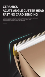 KEMEI Professional Wireless Hair Clipper | Barber Use - USB Rechargeable Trimmer With 4 Comb Guides | Ceramic Blades, Men's Grooming Kit | Home & Salon Hair Clipper - Multicolor - View 7