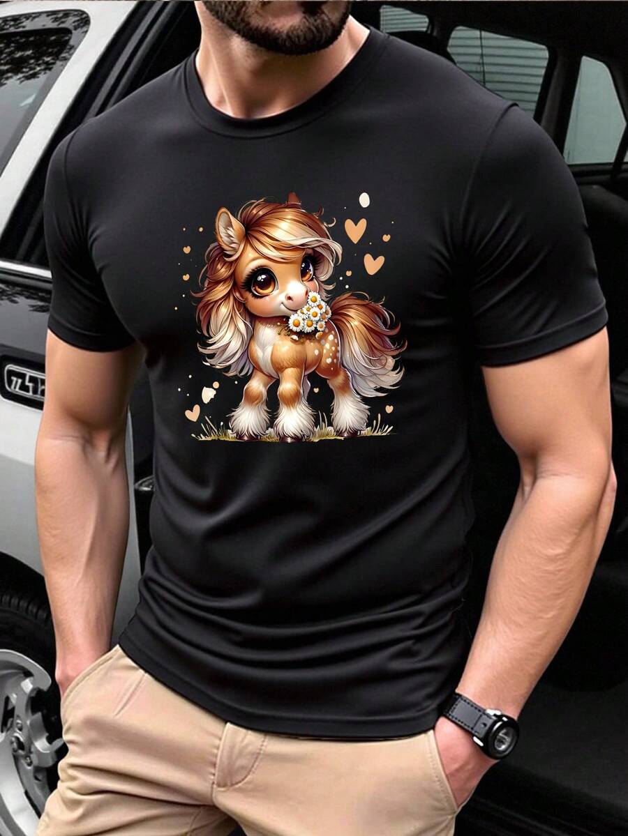 Men T-Shirts - 黑色 - 查看 1