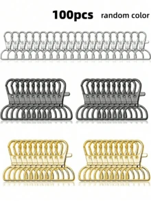 20/60/100pcs Rotating Spring Hook Keychains With D-Ring, Handmade Supplies, Key Ring Making Accessories, Sewing Accessories, 360° Rotating, Durable Zinc Alloy DIY Hardware Accessories, Suitable For Key Rings, Lanyards And Wallets - Multi-color - View 21