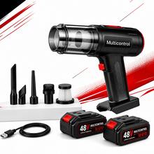 Aspirador De Pó Soprador Com 2 Bateria 48v Recarregáveis Portatil Turbo Para Limpeza Completa - Aspirador 21V - Visão 1