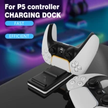 P5 Dual Charging Dock, 2H Fast Charge For 2 Controllers, Smart Power Management Chip, Type-C Input, Anti-Slip Base, Black, Charging Station For P5 Controllers - Black and White - View 10