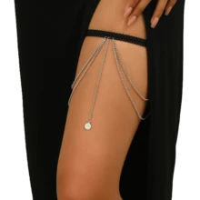 1 buah Rantai Kaki Logam Halloween Gaya Universal Gaya Gotik Gelap Pita Kaki Elastis Berlapis Ganda Aksesori Kostum Cosplay Penyihir Vampir - H0006 - View 6