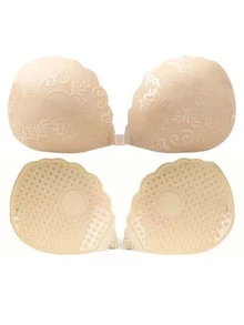 Plus Size Adhesive Invisible Bra Suitable For Multiple Cup Sizes, With Lifting And Gathering Effect-Ideal For Backless Wedding Dresses, Open Shoulder Evening Gowns And Formal Wear. - Multicolor - View 15