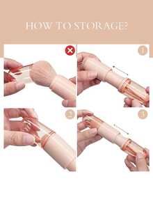 4-In-1 Portable Makeup Brush Set - Retractable Mini Professional Foundation Brush, Blending Brush, Powder Brush And Eyeshadow Brush - Nylon Bristles, ABS Handle, Makeup Brush Set, Makeup Brush Set, Makeup Brush Set, Complete Makeup Tools - Pink - View 5