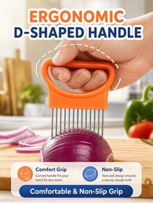 SMEGGEMS Suitable For Green Onion, Onion, Garlic, Fruit And Vegetables, Portable Kitchen Cooking Tool, Kitchen Accessory, Stainless Steel Onion Plug-In Vegetable Slicer, Suitable For 30 Households Fixed Slicer - View 4