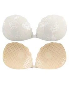Plus Size Adhesive Invisible Bra Suitable For Multiple Cup Sizes, With Lifting And Gathering Effect-Ideal For Backless Wedding Dresses, Open Shoulder Evening Gowns And Formal Wear. - Multicolor - View 7
