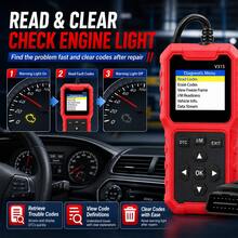 V315 Obd2 Scanner Code Reader Live Data Fault Eraser I/M Readiness Test Automotive Diagnostic Tool - Black Case With Red Sticker - View 4