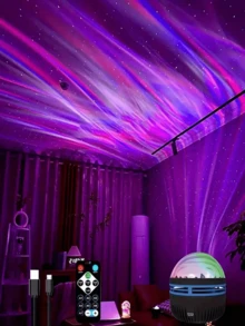 1 Stück Galaxie Projektor mit Nebel, Wolken, Wellen Dynamikeffekten, LED Nachtlicht Projektor mit Fernbedienung, geeignet für Schlafzimmer, Wohnzimmer, Heimkino, Decke, DJ Party, Tanzhallen Atmosphäre Beleuchtung - Verschiedenfarbig - Übersicht 13