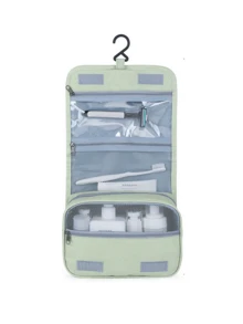 1pc,Large Capacity Hanging Hook Toiletry Bag,Waterproof Folding Handbag Travel Makeup Organizer Cosmetic Bag,Makeup Bag,Toiletry Travel Bag,Makeup Storage Bag,For Women Makeup Cosmetic Storage Bag,Multi-Function For Beach Vacation Holiday Business - 彩色 - 查看 14