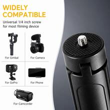 1pc Adjustable Mini Desktop Tripod With Extendable Legs, Non-Slip Feet And 1/4" Screw Interface, Portable Stand For Action Camera, Stabilizer, LED Light, Vlog And Live Streaming, Black - View 5