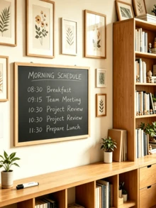 1pc Wooden‑Framed Message Board, Dual‑Use For Tabletop Display And Wall Mounting, Erasable Wall‑Mount Chalkboard, Multi‑Functional Memo Board, Suitable For Home, Office, Study And Classroom - one-size - View 5