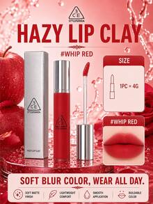 3CE HAZY LIP CLAY#WHIP RED 4g，絲滑不拔乾，顯色可疊加，黃皮白皮都適配 - #WHIP RED - 查看 2