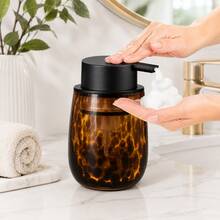 Dispensador de jabón de vidrio de mármol ámbar, botella con bomba recargable para jabón líquido, loción y lavado de manos, adecuado para la encimera de la cocina y el baño - Multicolor - Ver 7