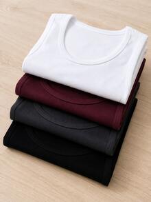 kit 4 regata americana gringa premium ribana style street trap maromba academia inverno frio tendencia dia dos pais presente - Chumbo, bordo, preto e branco - Visão 5