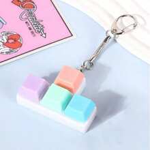 1pc Stress Relief Keychain Fidget Toy, Keyboard Key Design, Finger Press Keychain, Calming Tool, Random Color, Focus And Relaxation Halloween/Thanksgiving/Christmas Gift, Easter Gift - Multicolor - View 7