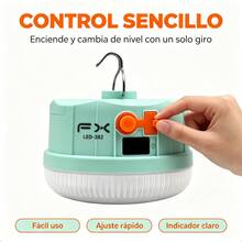 No Quedes Sin Luz Apagon Emergencia LED-382 Lampara Recargable Portatil USB Carga Pantalla LED Indica Bateria Gancho Metal Colgar Facil Camping Noche Exterior Patio Jardin Tienda Iluminacion Potente Brillante Interior Hogar Casa Oficina Ahorra Energia Sin Cables Facil Usar Duradero Larga Vida Util Envio Gratis - Tipo de Enchufe A USA (110-127V) - Ver 2