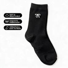 1/3/5/10/15/20 Pairs Women's Bow Mid-Calf Postpartum Maternity Socks, Solid Color Wide Cuff Soft Breathable Moisture-Wicking Non-Stuffy, Suitable For Back To School Season - Black - View 5
