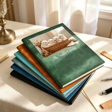 Customized Photo Leather Notebook Set | Personalized Notebook With Pen And Box | Engraved Diary, Suitable For Women, Graduation Gift, Bridesmaid Gift, Business Set - Multicolor - View 2