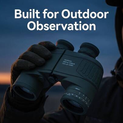 Professional Marine Binoculars High Transmittance Optical Glass + Waterproof Body Outdoor Practical Nautical Exploration Style Military Green No Print Compass Ranging Binocular Design Non-Slip Grip + Precise Focus Waterproof Floating High Definition Imaging Binoculars Marine Boat Fishing Hiking Bird Watching Camping Sports Adult Holiday Gift Essential