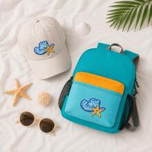 1pc Blue Summer Sequin Iron On Patches Tropical Beach Ocean Embroidered Applique Pink Patches For Hats, Clothes, Bags, Jackets, Backpacks, Vacation Decor - Blue - View 5