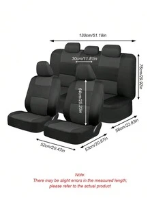 Universal 9 Pcs/5 Seat Car Seat Cover Set, Breathable Polyester Full Wrap Auto Seat Protector Compatible With Airbags, Anti-Slip All Season Seat Cushion Fit Most Sedans, SUVs And Trucks, Multiple Color Options,Car Interior Accessory Kit - A - View 11