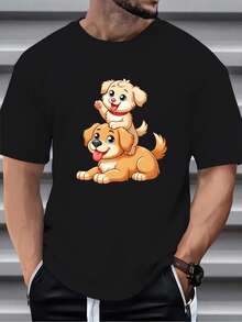 Men T-Shirts - 黑色 - 查看 3