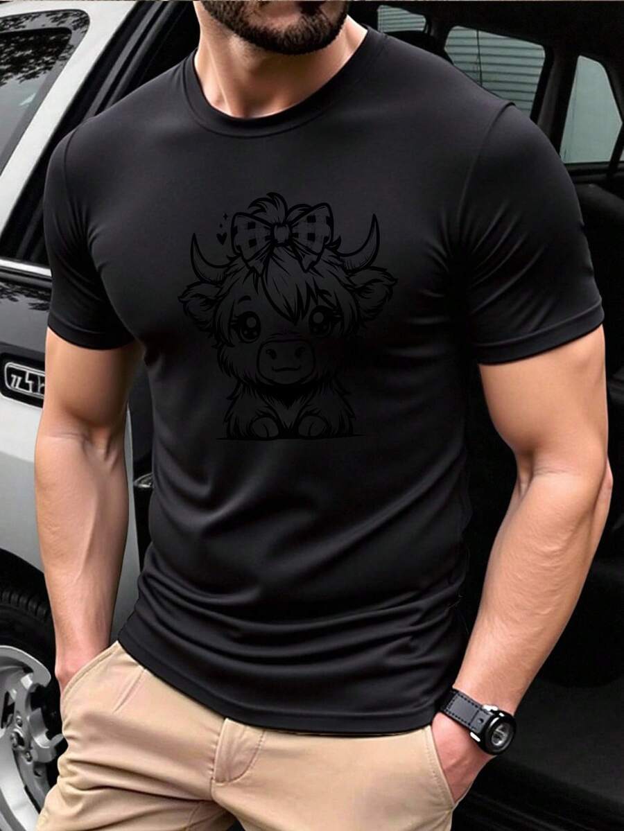 Men T-Shirts - 黑色 - 查看 1