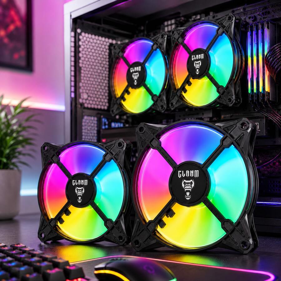 Cooler Fan ARGB 3Pinos 5V 120mm Clanm Eurus RGB Gamer Silencioso Alta Performance Air Cooler para PC Gamer Ventoinha 12cn para Gabinete