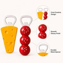 1pc Cute Magnetic Bottle Opener, Beautifully Designed With Candy Bar And Cheese Patterns. Multifunctional Kitchen Gadget, Easily Sticks To The Refrigerator Without Power Supply, Ideal For Home Use And Holiday Gifting. - Multicolor - View 6