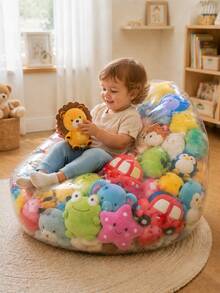 Plush Doll Storage Bean Bag Sofa Chair, Transparent Doll Storage Stool, Baby Room Storage Furniture Decor - Doll Storage - View 2
