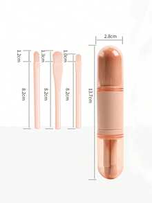 4-In-1 Portable Makeup Brush Set - Retractable Mini Professional Foundation Brush, Blending Brush, Powder Brush And Eyeshadow Brush - Nylon Bristles, ABS Handle, Makeup Brush Set, Makeup Brush Set, Makeup Brush Set, Complete Makeup Tools - Pink - View 2