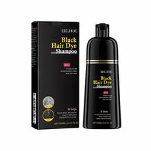 EELHOE 500ml 3-In-1 Herbal Hair Color Shampoo For Gray Hair, White Hair, 16.91fl.Oz | Instant Hair Colour Plant Extraction Fluffy For Best Gift (Brown, Black) - Black - View 2