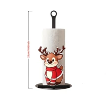 Christmas Theme Cartoon Decorative Paper Towel Holder Gingerbread Man/Snowman/Reindeer Standing Metal Paper Roll Rack Holiday Home Kitchen Decor - View 8