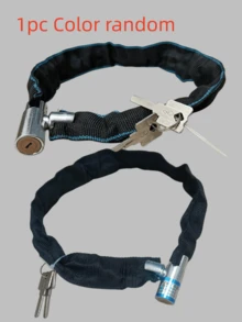 1pc WEST BIKING Bicycle Anti-Theft Key Lock, Suitable For Mountain Bike, Electric Bike, Motorcycle, Moped Chain Lock - Multicolor - View 6