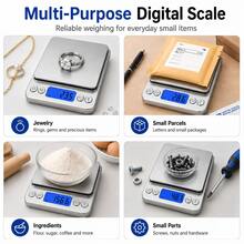 Báscula electrónica de cocina y café de acero inoxidable 3000g/0.1g - Plateado - Ver 7
