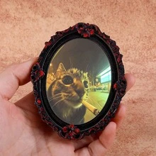 1pc Wooden Photo Frame Fridge Magnet, Exorcist Cat Pattern Fridge Magnet - Suitable For Home, Office, Study Room Fridge Decoration - Fridge Magnet! - one-size - View 13