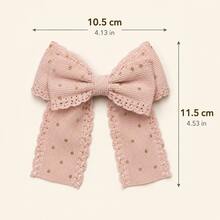 2pcs Hair Clips For Girls, Gold Rhinestone‌ Bow Hair Clips, Solid Color Rib-Knit Hair Bow, Versatile Fashion Kid's Hair Accessories - Multicolor - View 7