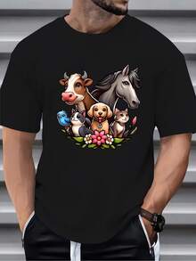 Men T-Shirts - 黑色 - 查看 3