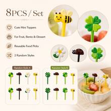 WGROOM 8pcs/16pcs Plastic Random Color Fruit Forks, Disposable Dessert Cake Fruit Picks, Kitchen Dessert Forks, Suitable For Wedding, Banquet, Gift, Birthday - Multicolor - View 10