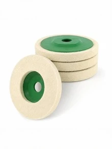 4pcs 4-Inch Thick Pure Wool Polishing Pads, 100mm Wear-Resistant Wool Polishing Disc, Stable Installation, Suitable For Angle Grinder, Used For Car Headlights, Paint, Marble, Glass, Ceramic, Metal, Wood Floor Polishing, Rust Removal And Cleaning - A - View 10