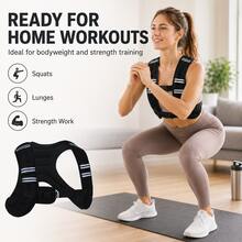 BSKT 3kg/5kg Iron Pellet Weighted Vest, Unisex Adult, Soft Breathable Neoprene, Double Buckle Adjustable Secure Fit Reflective Design, For Running, Fast Walking And Strength Training - Black - View 8