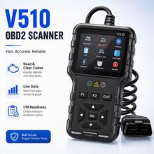 V510 OBD2 Car Diagnostic Scanner Professional Engine Fault Code Reader Live Data OBDII Scan Tool - Black - View 1