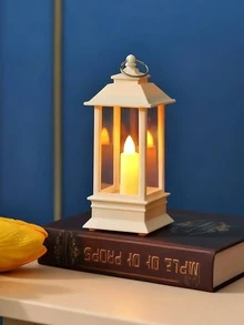1pc Vintage Lantern Shaped LED Decorative Light, Small Wind Lantern, Holiday Event Desktop Decor Ornament, Night Light - Long Lantern - View 6