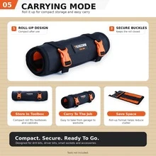 TKIGZNW T026 Roll Tool Storage Bag 1Pc Thick 1680D Oxford Cloth 33 Elastic Slots Drill Bit Hardware Organizer For Electrician DIY Repair - Black - View 5