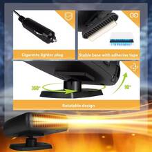 Reletech OmLife 12V-24V Car Defrost Heater, Dual Heating & Cooling Fan, Portable Handheld Car Window Defroster, Suitable For Cars, Trucks And SUVs - Black - View 7