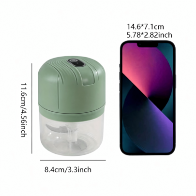 Elektrikli Sarımsak Öğütücü/Mini Blender, USB 300mAh, 250ml, Tek Elle Kullanım, 3 Bıçaklı, Çeşni/Bebek Maması İçin Uygun, Ev/Yurt/Mutfak
