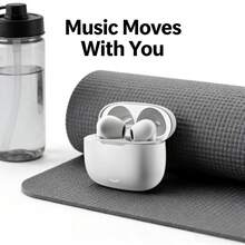 True Wireless Earbuds - Compatible With Apple And Android, Built-In Microphone, Sweat-Resistant Design, Up To 24 Hours Battery Life - White, Earphones > Wireless, Airbuds, Earbuds, Headphones - White - View 3