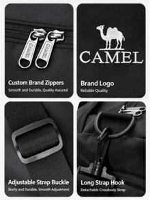 CAMEL CROWN Dry-Wet Separation Gym Bag, Large Capacity Swimming Bag, Travel Beach Storage Bag, Handheld Crossbody Backpack Travel Bag - Black - View 5